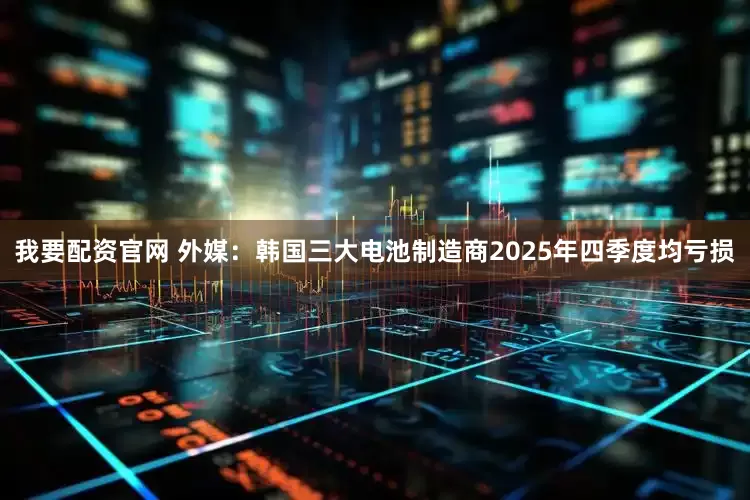 我要配资官网 外媒：韩国三大电池制造商2025年四季度均亏损